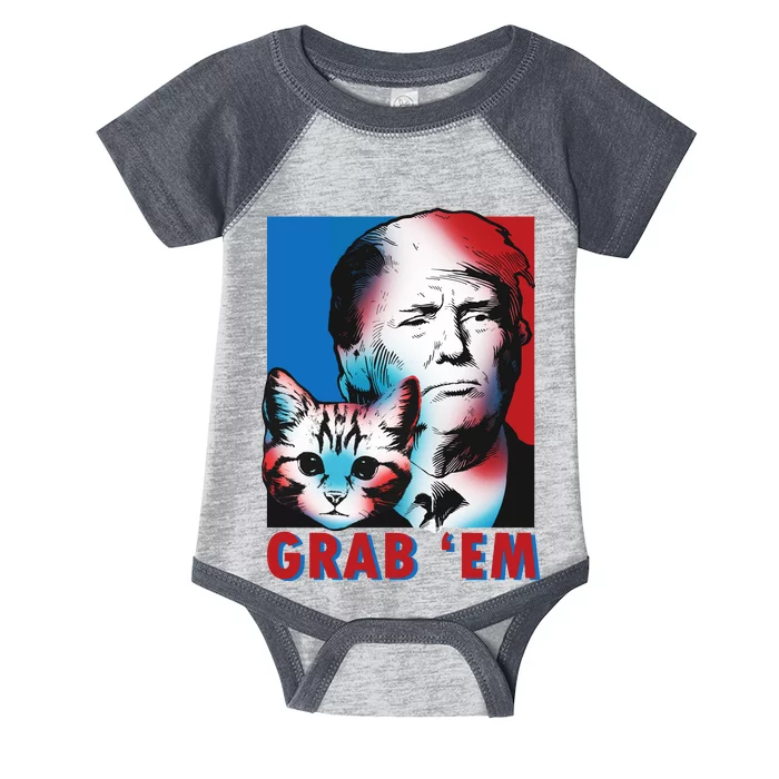 Grab 'Em Cat Funny Pro Trump Infant Baby Jersey Bodysuit