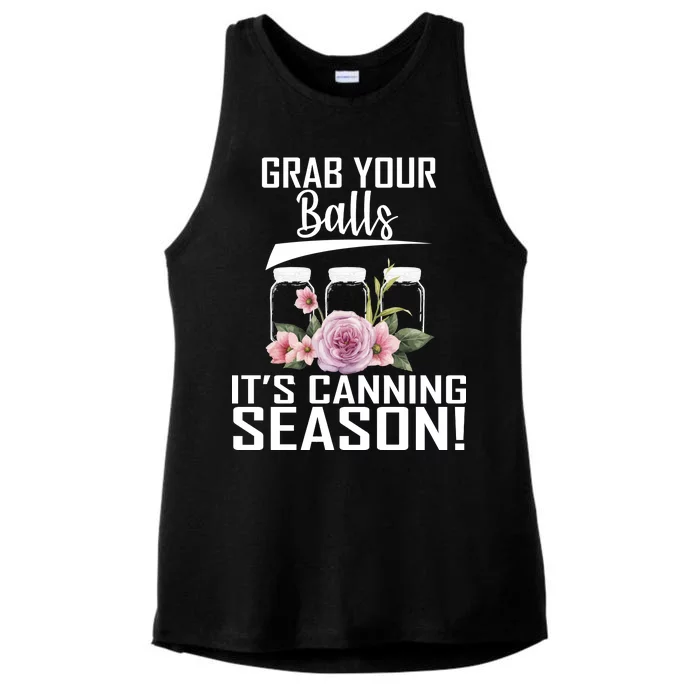 Grab Your balls Its Canning Season Ladies Tri-Blend Wicking Tank