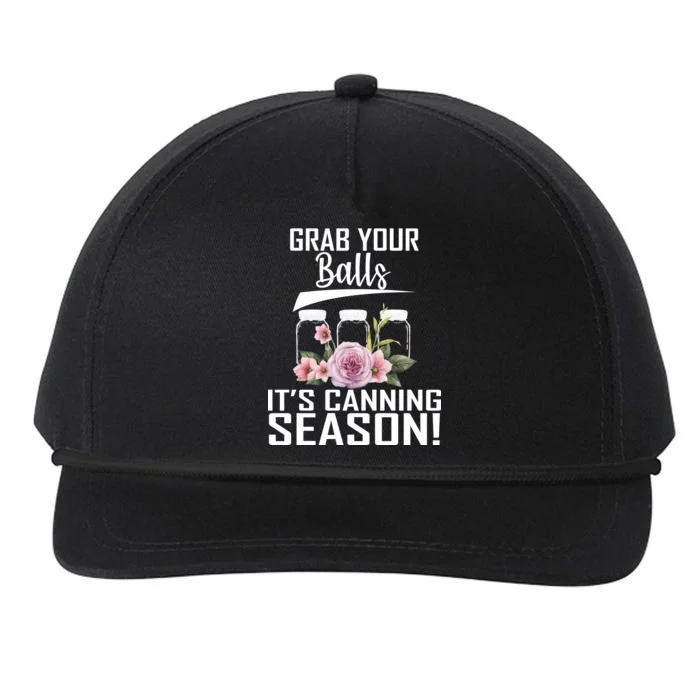 Grab Your balls Its Canning Season Snapback Five-Panel Rope Hat