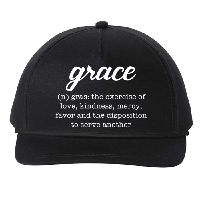 Grace Definition Love Kindness Snapback Five-Panel Rope Hat