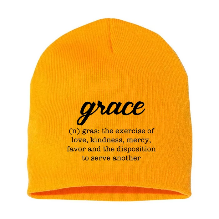 Grace Definition Love Kindness Short Acrylic Beanie