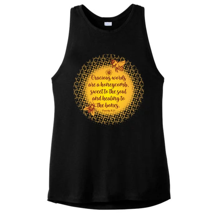 Gracious Words Are A Honeycomb Proverbs 16:24 Ladies Tri-Blend Wicking Tank