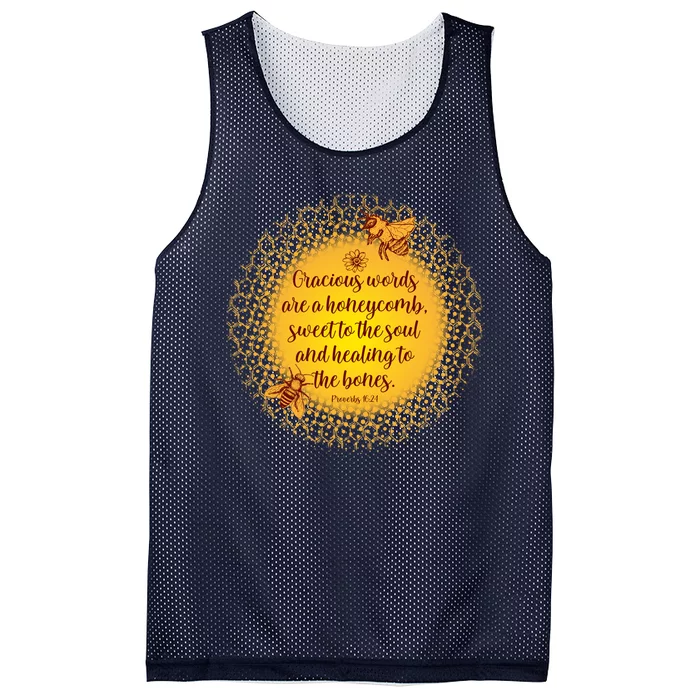 Gracious Words Are A Honeycomb Proverbs 16:24 Mesh Reversible Basketball Jersey Tank