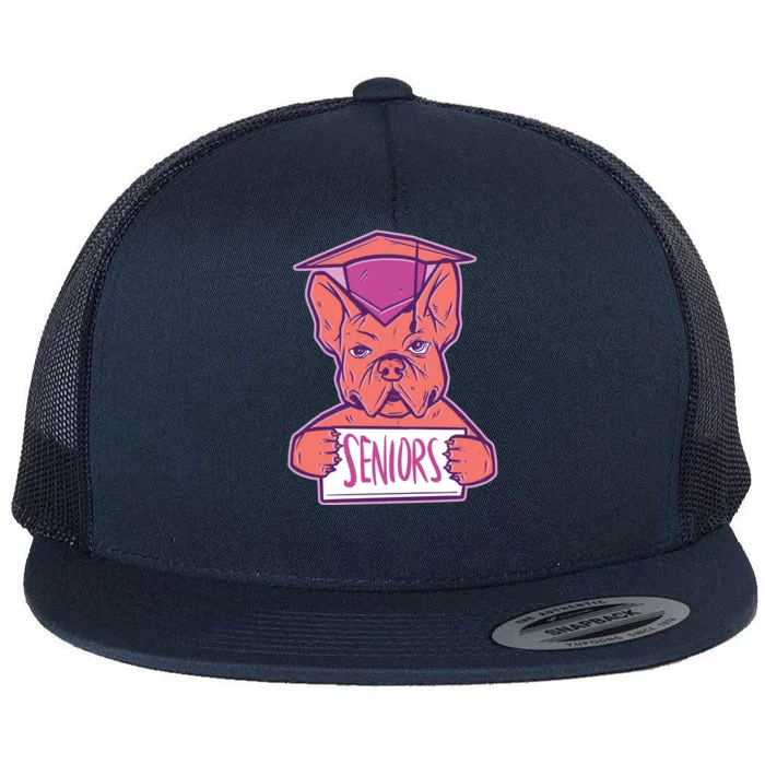 Graduating Bulldog Senior Flat Bill Trucker Hat