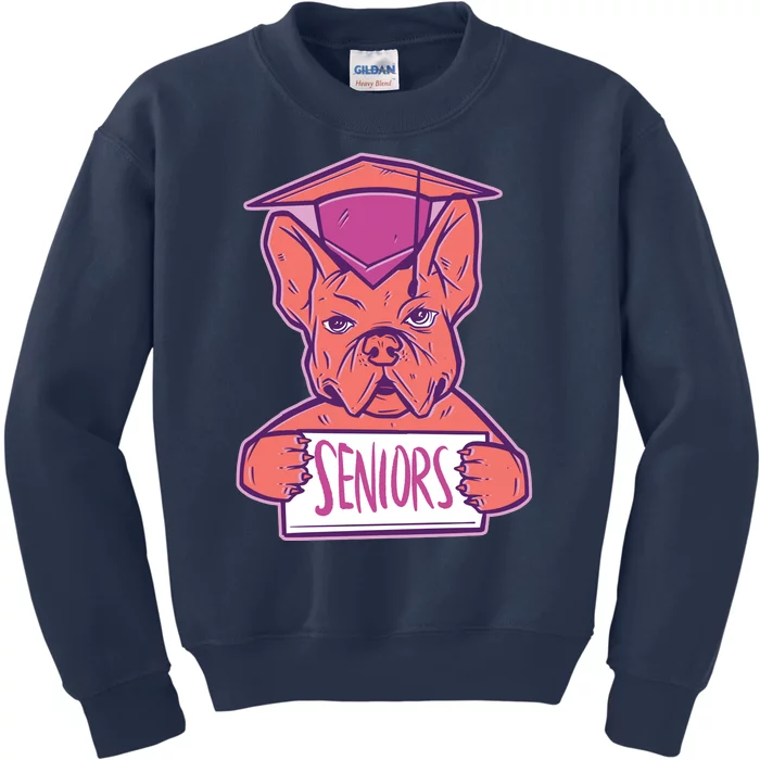 Graduating Bulldog Senior Kids Sweatshirt