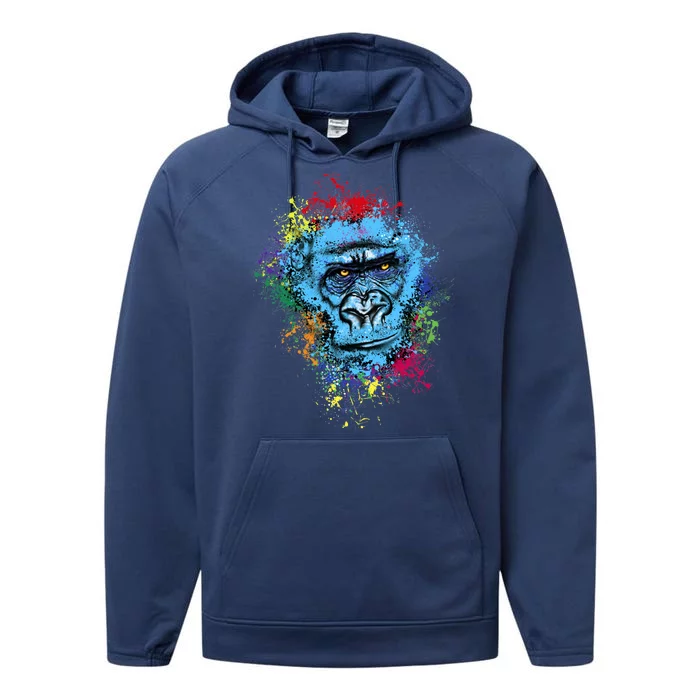 Graffiti Gorilla face Performance Fleece Hoodie