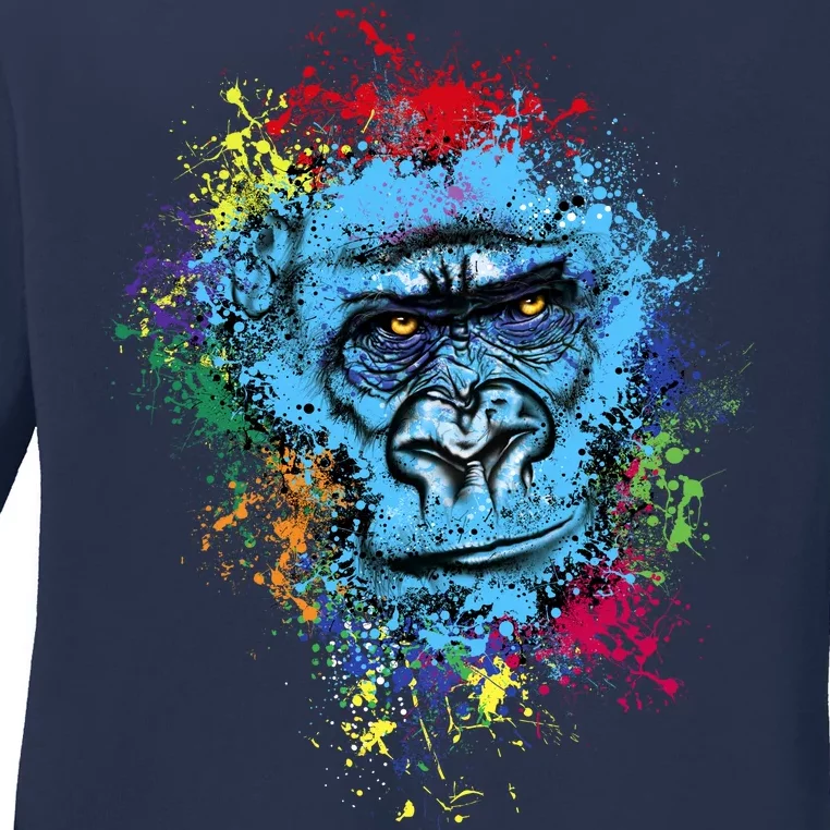 Graffiti Gorilla face Ladies Long Sleeve Shirt