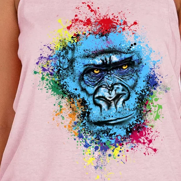 Graffiti Gorilla face Women's Knotted Racerback Tank