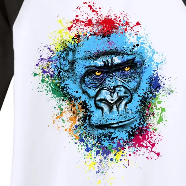 Graffiti Gorilla face Women's Tri-Blend 3/4-Sleeve Raglan Shirt