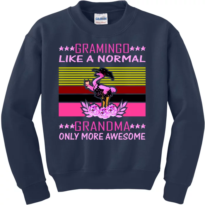 Gramingo Like a Normal Grandma But More Awesome Kids Sweatshirt