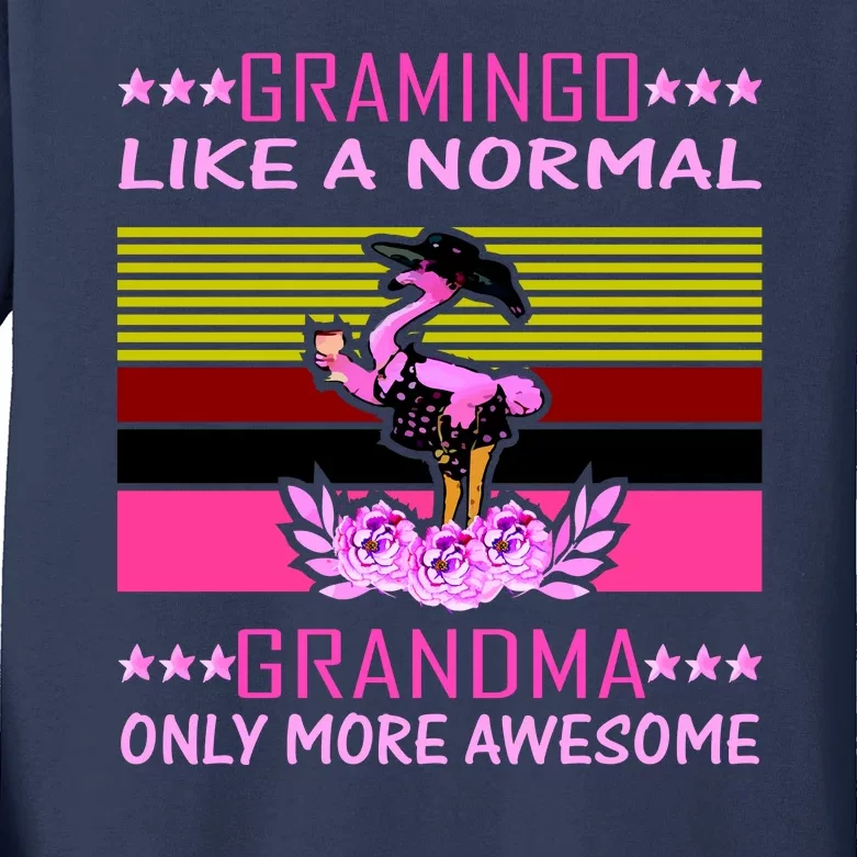 Gramingo Like a Normal Grandma But More Awesome Kids Long Sleeve Shirt