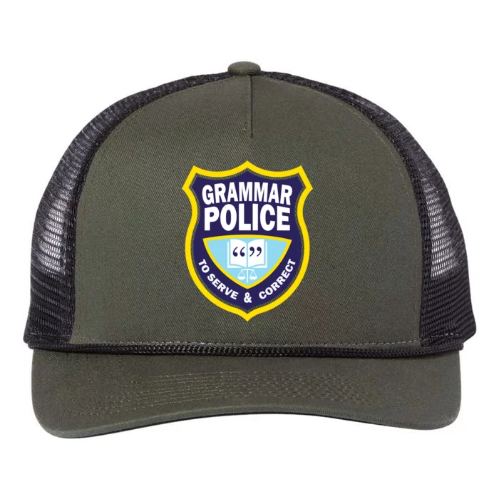 Grammar Police Badge Retro Rope Trucker Hat Cap