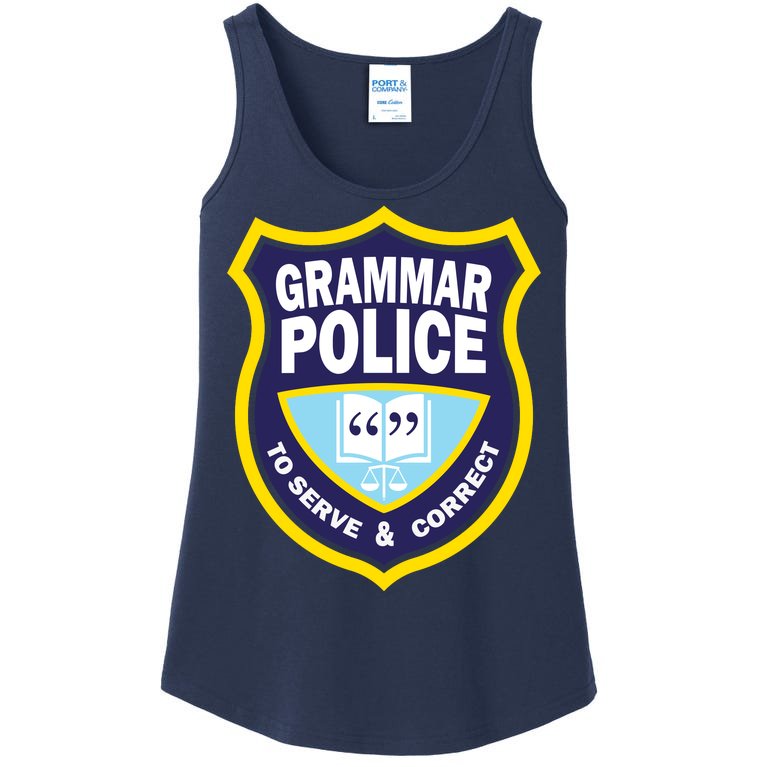 Grammar Police Badge Ladies Essential Tank