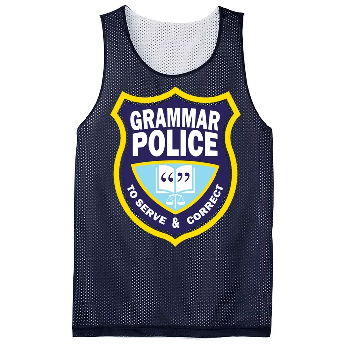 Grammar Police Badge Mesh Reversible Basketball Jersey Tank