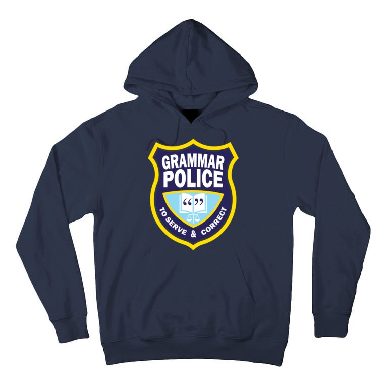 Grammar Police Badge Tall Hoodie