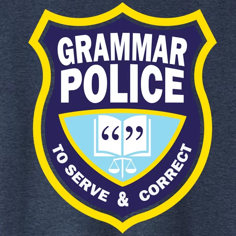 Grammar Police Badge Women's Crop Top Tee