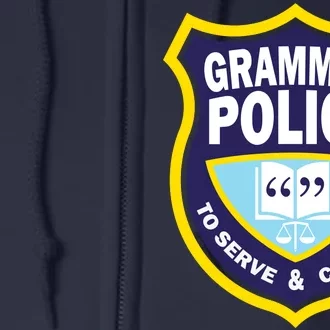 Grammar Police Badge Full Zip Hoodie