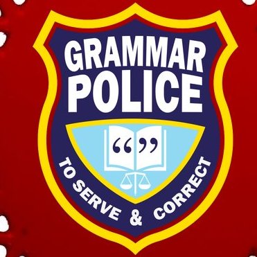 Grammar Police Badge Oval Ornament