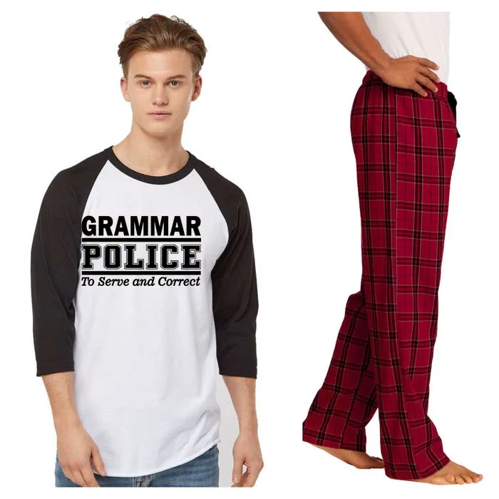 Grammar Police To Serve and Correct Raglan Sleeve Pajama Set