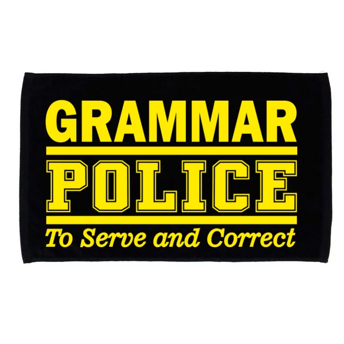 Grammar Police To Serve and Correct Microfiber Hand Towel