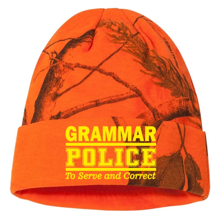 Grammar Police To Serve and Correct Kati - 12in Camo Beanie