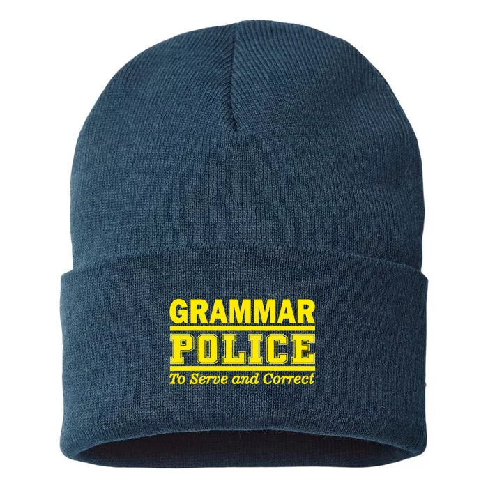 Grammar Police To Serve and Correct Sustainable Knit Beanie