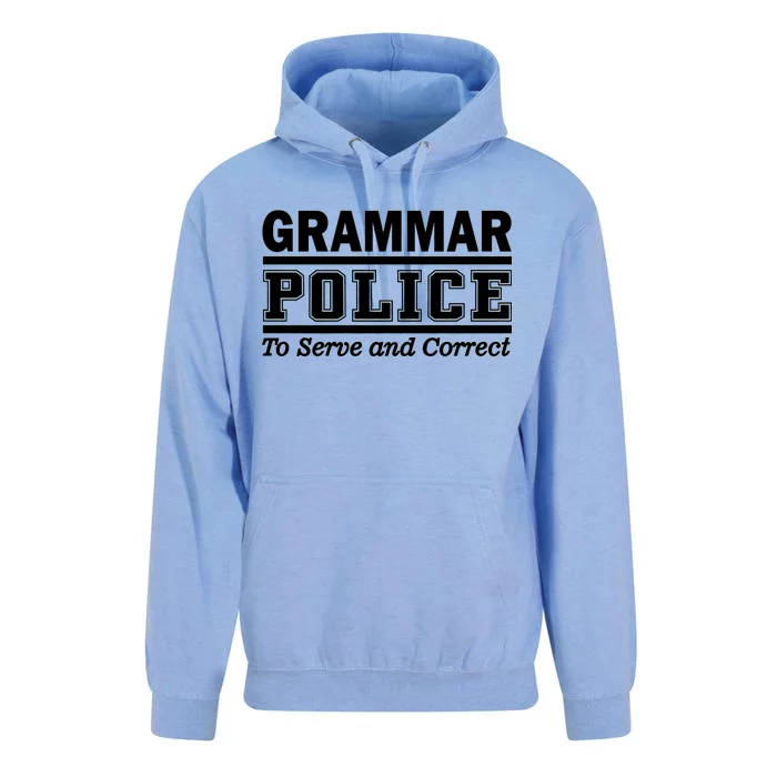 Grammar Police To Serve and Correct Unisex Surf Hoodie