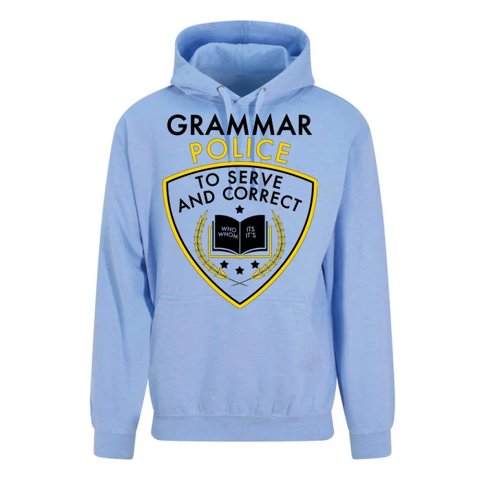 Grammar Police To Serve And Correct Funny Unisex Surf Hoodie