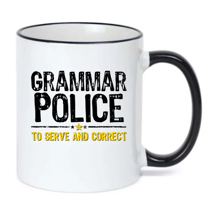 Grammar Police To Serve And Correct Funny Meme Black Color Changing Mug