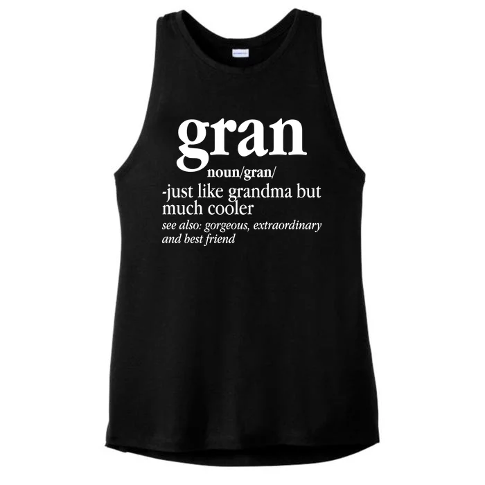 Gran Funny Definition Grandmother Ladies Tri-Blend Wicking Tank