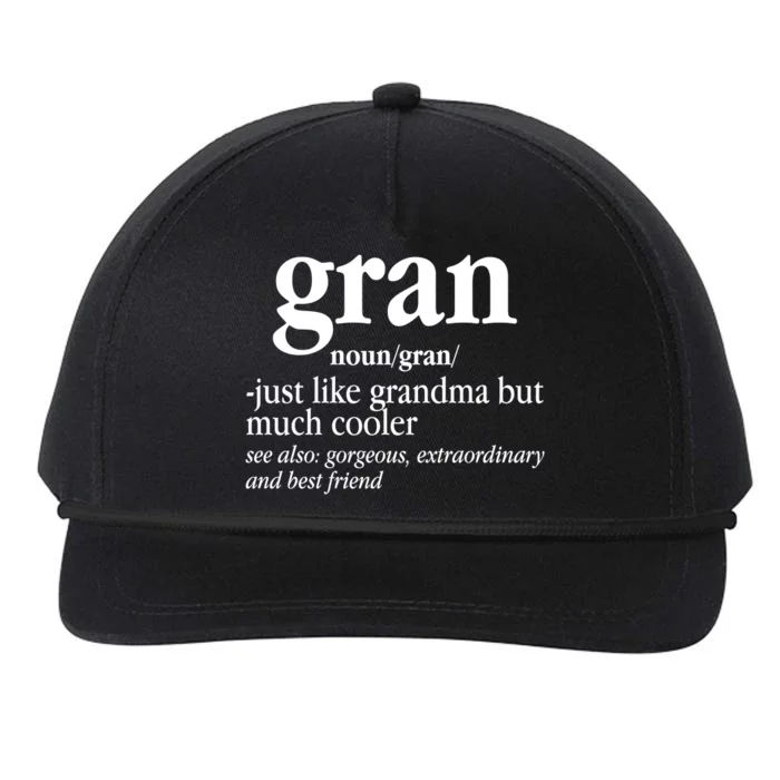 Gran Funny Definition Grandmother Snapback Five-Panel Rope Hat