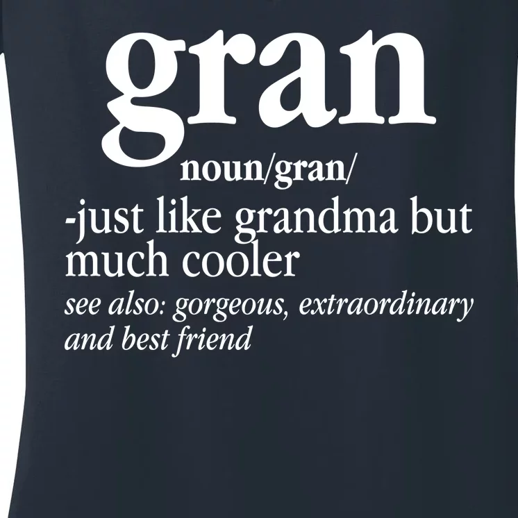 Gran Funny Definition Grandmother Women's V-Neck T-Shirt