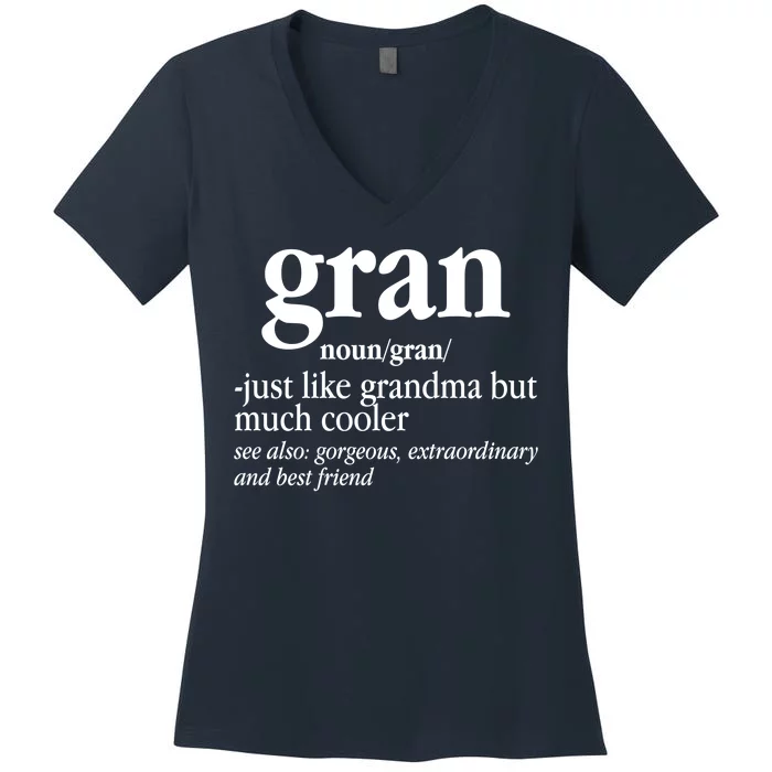 Gran Funny Definition Grandmother Women's V-Neck T-Shirt