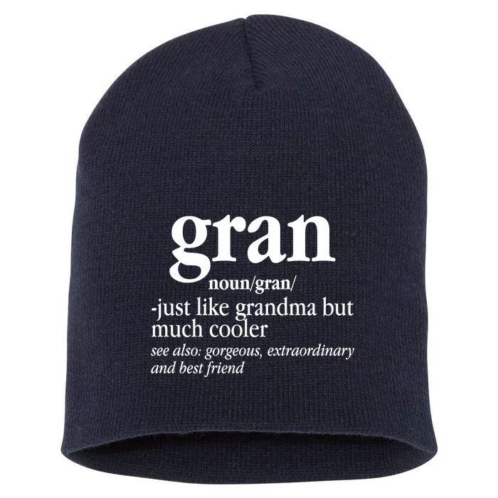 Gran Funny Definition Grandmother Short Acrylic Beanie