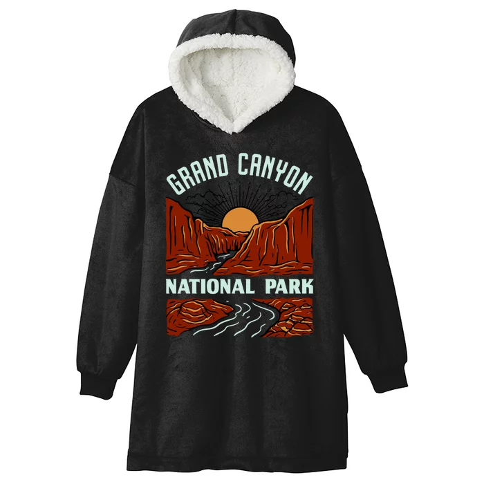 Grand Canyon National Park Illustration Hooded Wearable Blanket