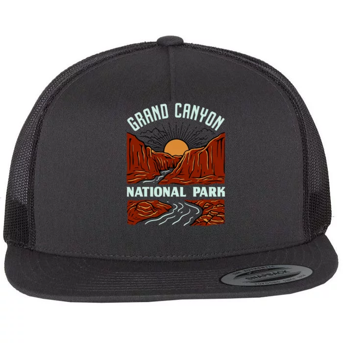 Grand Canyon National Park Illustration Flat Bill Trucker Hat