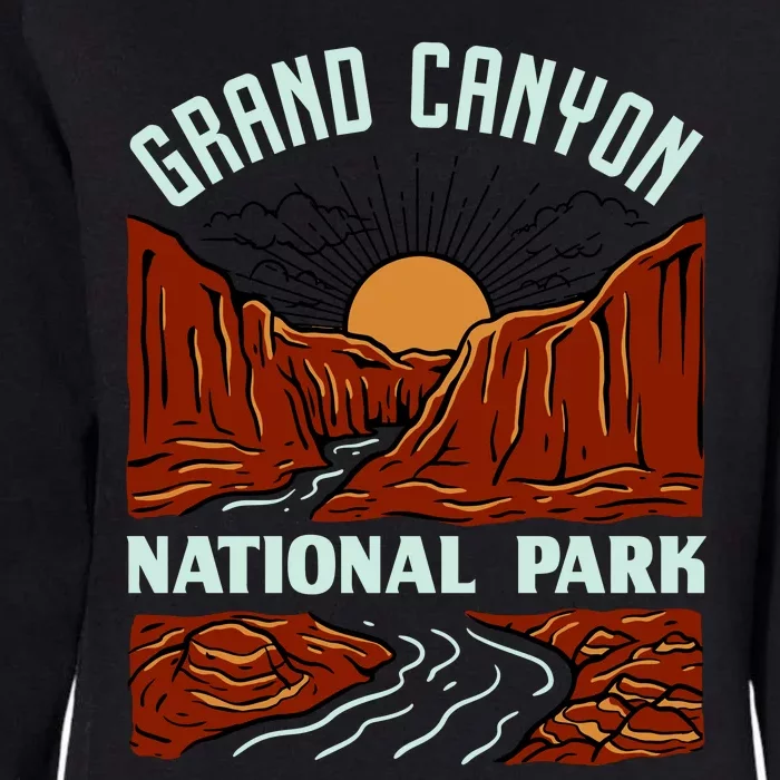 Grand Canyon National Park Illustration Womens California Wash Sweatshirt