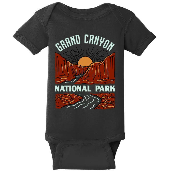 Grand Canyon National Park Illustration Baby Bodysuit