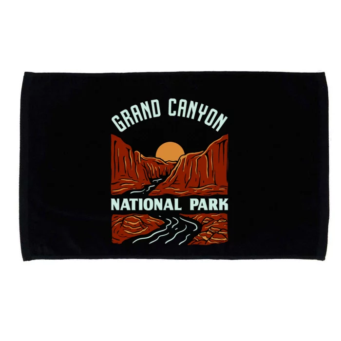 Grand Canyon National Park Illustration Microfiber Hand Towel