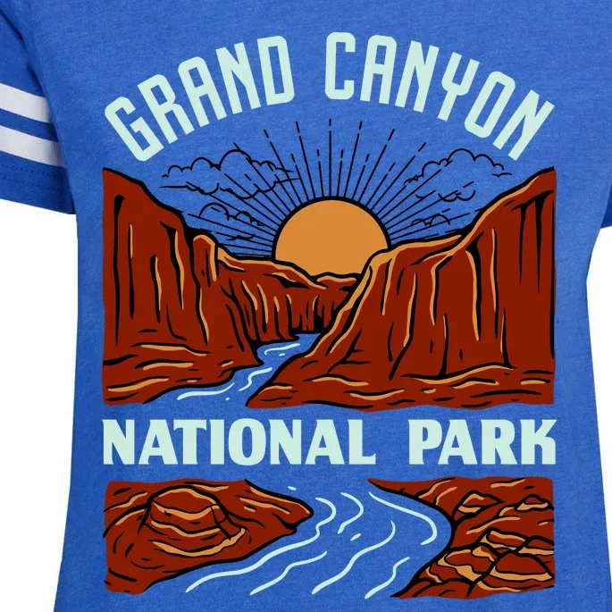 Grand Canyon National Park Illustration Enza Ladies Jersey Football T-Shirt