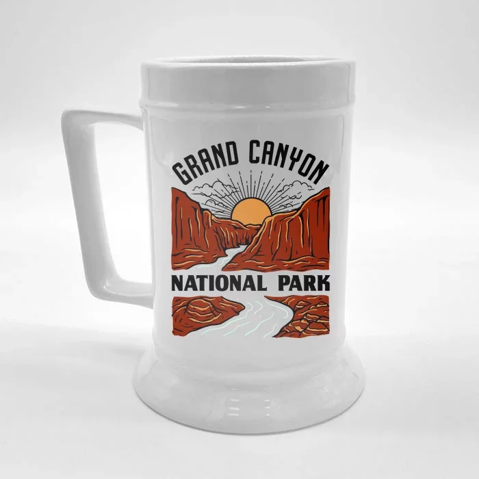 Grand Canyon National Park Illustration Front & Back Beer Stein