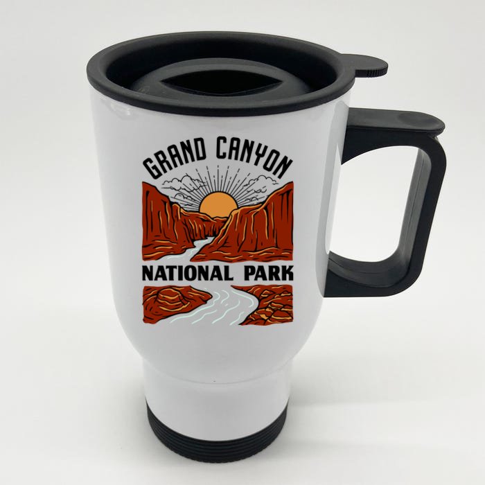 Grand Canyon National Park Illustration Front & Back Stainless Steel Travel Mug