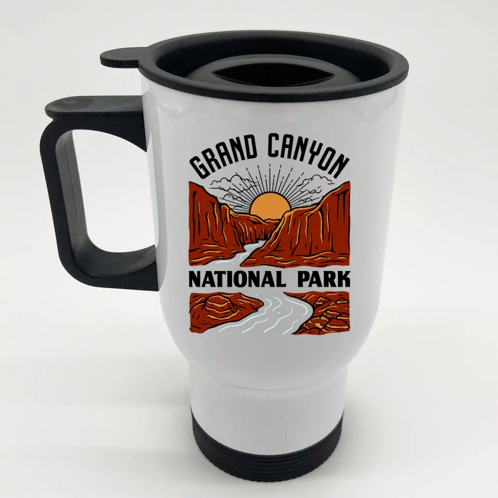 Grand Canyon National Park Illustration Front & Back Stainless Steel Travel Mug