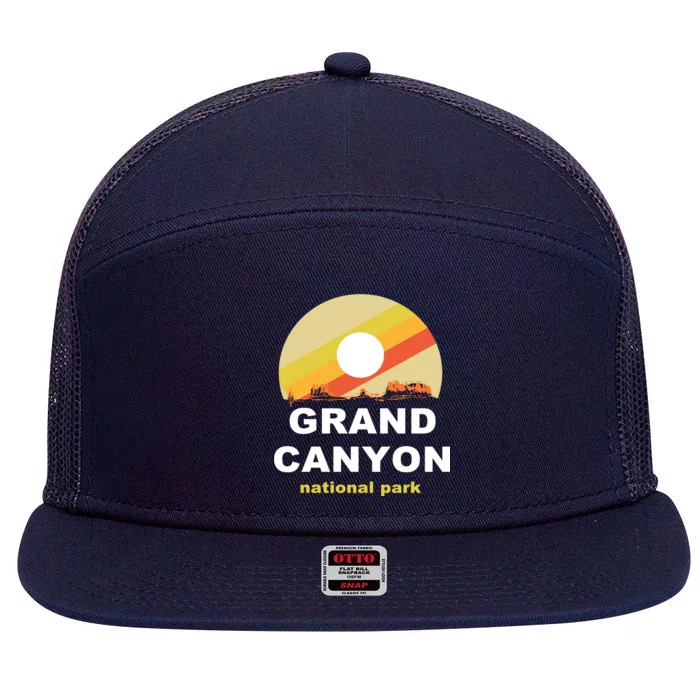 Grand Canyon National Park Retro Logo 7 Panel Mesh Trucker Snapback Hat