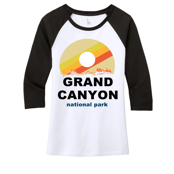 Grand Canyon National Park Retro Logo Women's Tri-Blend 3/4-Sleeve Raglan Shirt