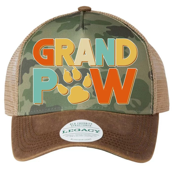 Grand Paw Funny Dog Grandpa Legacy Tie Dye Trucker Hat