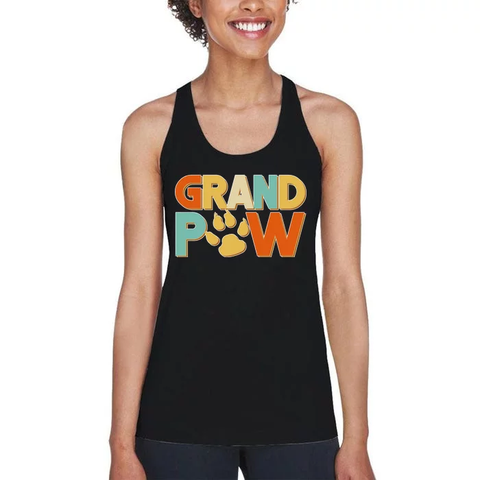 Grand Paw Funny Dog Grandpa Women's Racerback Tank