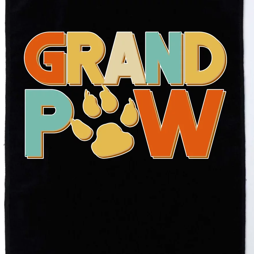 Grand Paw Funny Dog Grandpa Platinum Collection Golf Towel