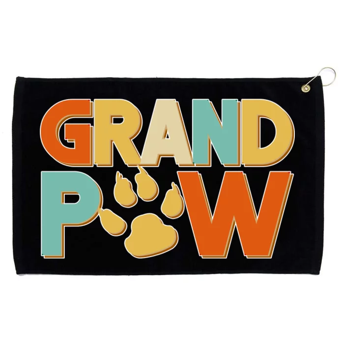 Grand Paw Funny Dog Grandpa Grommeted Golf Towel