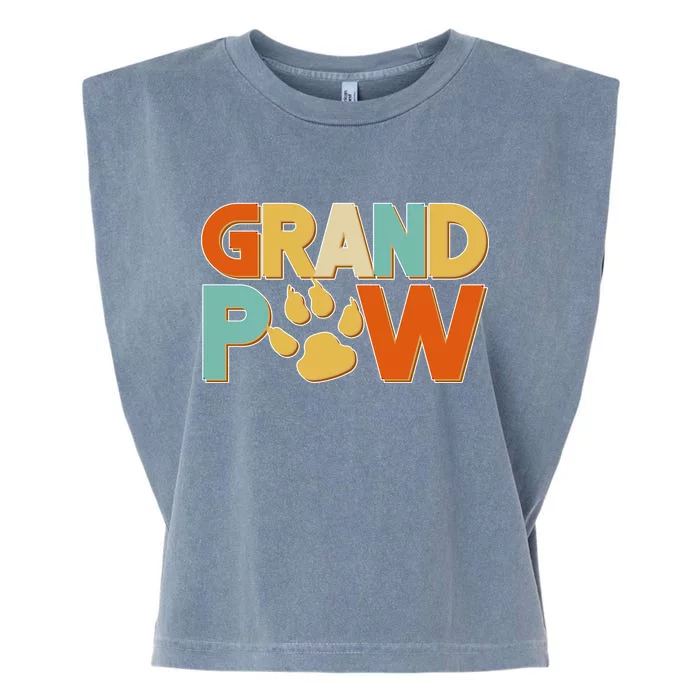 Grand Paw Funny Dog Grandpa Garment-Dyed Women's Muscle Tee